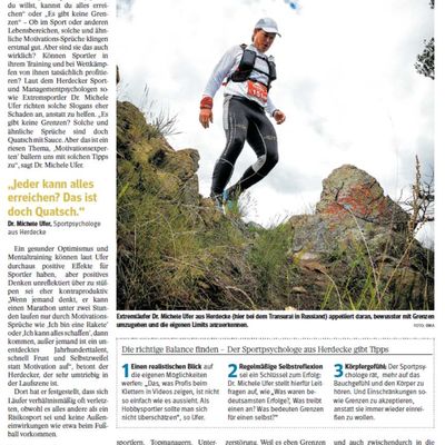 Sportpsychologe und Extremläufer Dr. Michele Ufer sieht Motivations-Slogans kritisch. Warum Scheitern eine Option ist und jeder sein Limit kennen sollte.