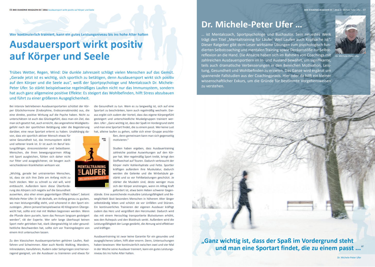 Ausdauersport wirkt positiv auf Körper und Seele | Dr. Michele Ufer, Speaker, Sportpsychologe, Extremläufer