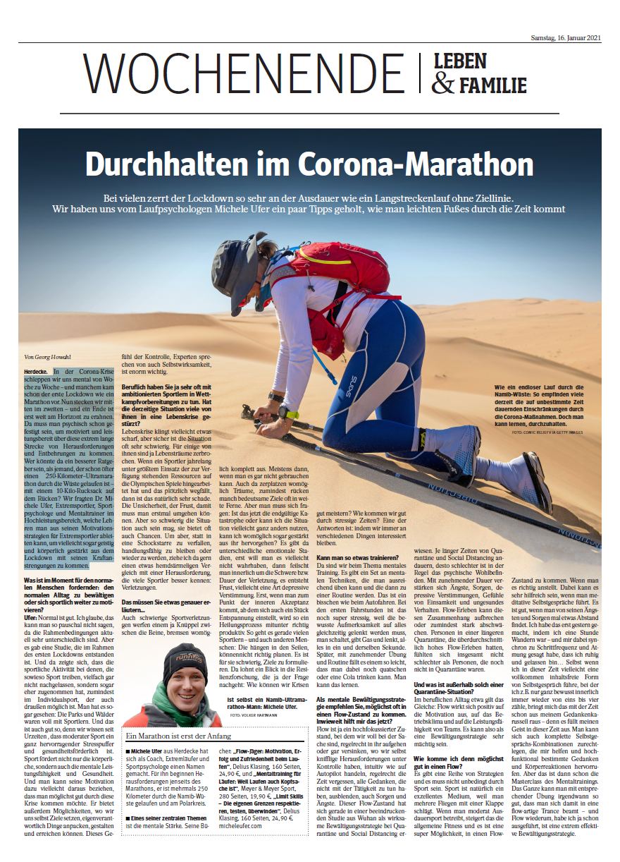 Durchhalten im Corona-Marathon | Dr. Michele Ufer, Speaker, Sportpsychologe, Extremläufer